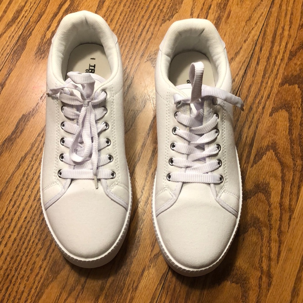 White platform sneakers